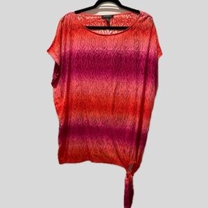 Lauren Ralph Lauren Women's T-Shirt 3X Pink Tie Dye Bohemian Coastal Cowgirl